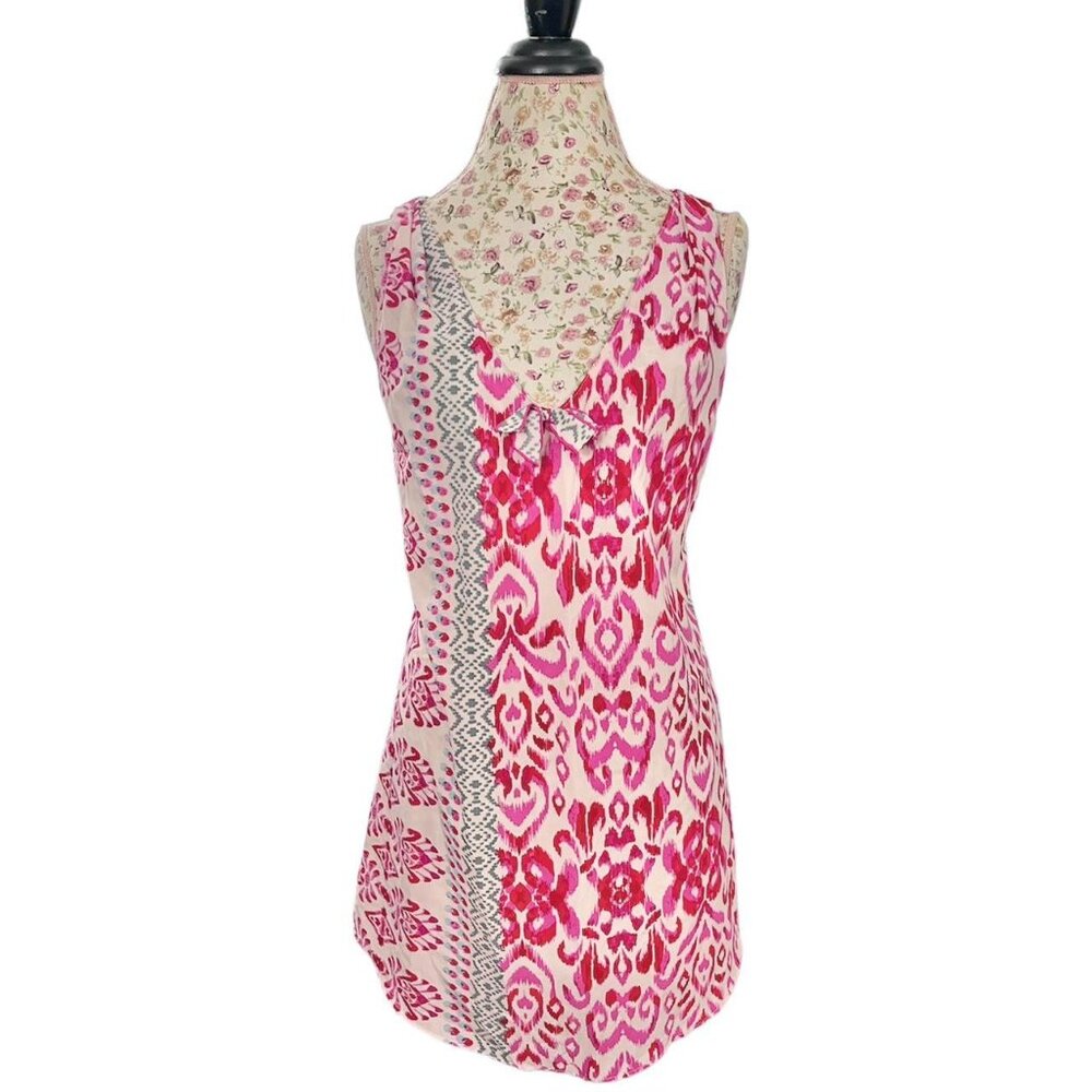Oscar de la renta chemise slip ikat fusion dress nightgown size medium  Runs kin